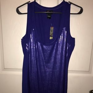 Women Violet Blue Sequin tank top, size 0, Torrid